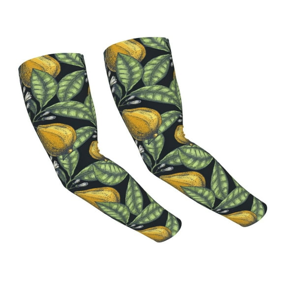 Haiem Hand Drawn Citrus Fruits Elegant Lemons UV Protection Cooling Arm Sleeves for Men and Women UPF 50 Sun Sleeve