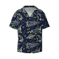 thumbnail image 1 of Haiem Hand Drawn Rockets Men's Casual Shirts Short Sleeve Button Down Shirts Fashion Textured Summer Beach Shirt-Medium, 1 of 7