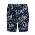 thumbnail image 1 of Haiem Hand Drawn Rockets Men's Pajama Short with Soft Woven Cotton Elastic Waistband Sleep Short-Large, 1 of 9