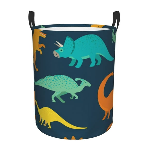 Haiem Hand Drawn Seamless Leather Dirty Clothes Laundry Basket,Sturdy & Waterproof,Collapsible Round Design For Efficient Space Management,Multi-Purpose Storage Basket