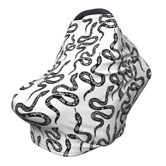Haiem Hand Drawn Snake Baby Nursing Cover & Nursing Poncho - Multi Use Cover for Baby Car Seat Canopy, Stroller Cover, 360°Full Privacy Breastfeeding Coverage
