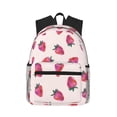 thumbnail image 1 of Haiem Hand Drawn Strawberry Lightweight Backpack for School, Classic Basic Water Resistant Casual Daypack for Travel with Bottle Side Pockets, 1 of 8