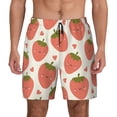 thumbnail image 1 of Haiem Hand Drawn Strawberry Mens Swim Trunks with Compression Liner 2 in 1 Swimming Shorts Stretch Swimwear Quick Dry,Board Shorts-3X-Large, 1 of 9