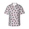 thumbnail image 1 of Haiem Hand Drawn Strawberry Printed Hawaiian Shirt for Men - Men’s Casual Beach Summer Shirts - Stretch Fabric with Modern Fit-Medium, 1 of 9