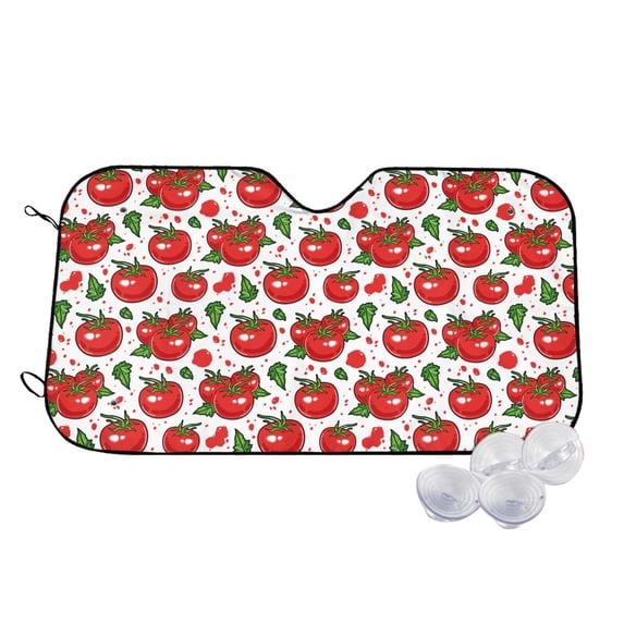 Haiem Hand Drawn Tomatoes Car Windshield Sun Shade - Blocks UV Rays Sun Visor Protector, Sunshade to Keep Your Vehicle Cool, Universal Fit SUV Van Sedan-Medium