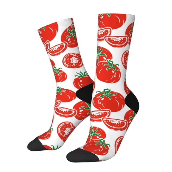 Haiem Hand Drawn Tomatoes Pattern Crew Socks – Soft & Durable Moisture-wicking Socks, Stay-Up Fit for Business, Work, and Casual Wear Size 5-11