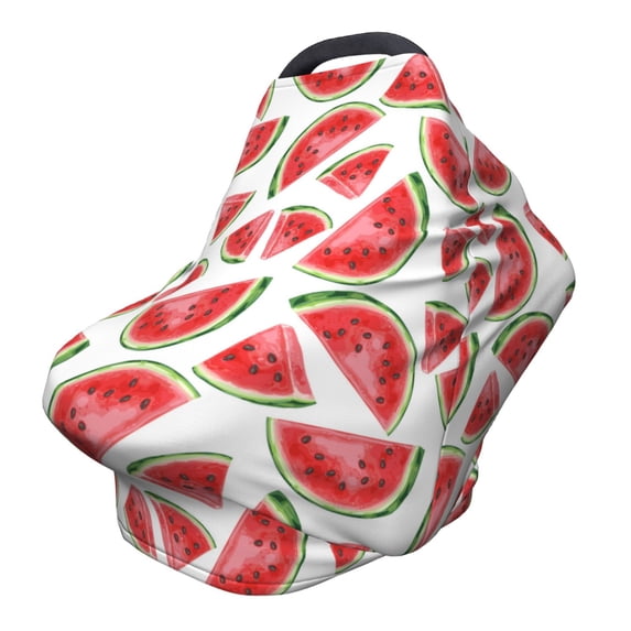 Haiem Hand Drawn Watermelon Baby Nursing Cover & Nursing Poncho - Multi Use Cover for Baby Car Seat Canopy, Stroller Cover, 360°Full Privacy Breastfeeding Coverage