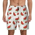 thumbnail image 1 of Haiem Hand Drawn Watermelon Mens Swim Trunks with Compression Liner 2 in 1 Swimming Shorts Stretch Swimwear Quick Dry,Board Shorts-3X-Large, 1 of 9