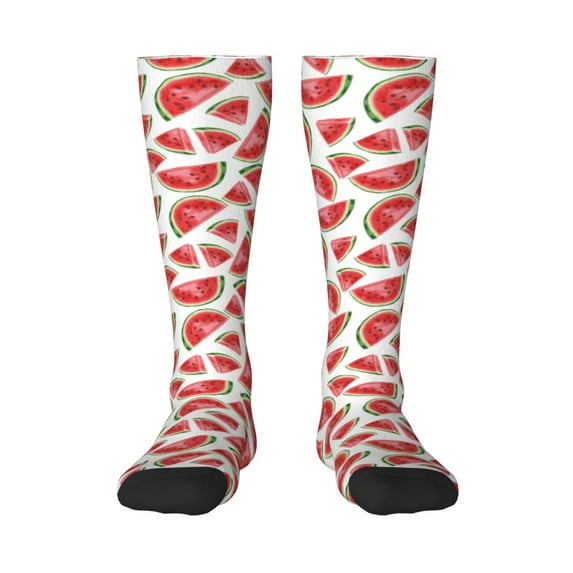 Haiem Hand Drawn Watermelon Socks, Funny Novelty Crazy Design Cotton Socks Sports Socks Knee High Socks For Men, Women,1Pairs - Gift For Working Friends