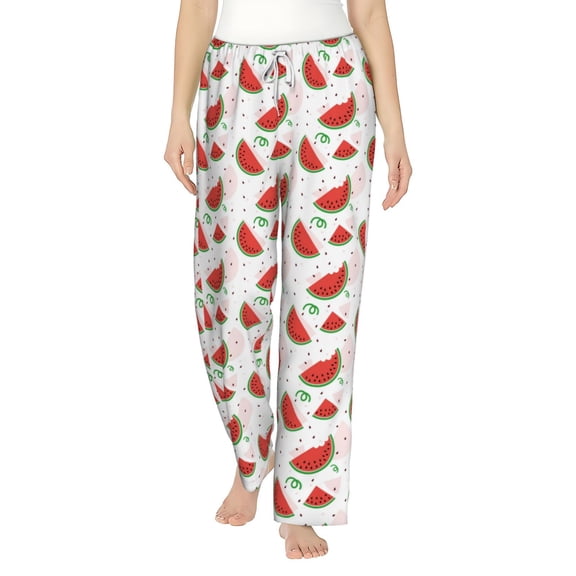 Haiem Hand Drawn Watermelon Women's Pajama Pants Ultra Lightweight Pjs Bottoms Sleepwear Bottom Pants With Pocket Drawstring-Medium