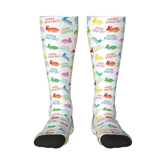 Haiem Happy Easter Rabbit Socks, Funny Novelty Crazy Design Cotton Socks Sports Socks Knee High Socks For Men, Women,1Pairs - Gift For Working Friends