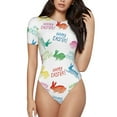thumbnail image 1 of Haiem Happy Easter Rabbit Women's Crew Neck Short Sleeve Bodysuit Tops Stretchy Slim Basic-X-Large, 1 of 9