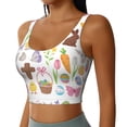 thumbnail image 1 of Haiem Happy Easter1 Pattern Womens Sports Bra - U Neck Padded Low Impact Yoga Bra Workout Crop Top Gym Moisture-Wicking Workout Vest -, 1 of 9