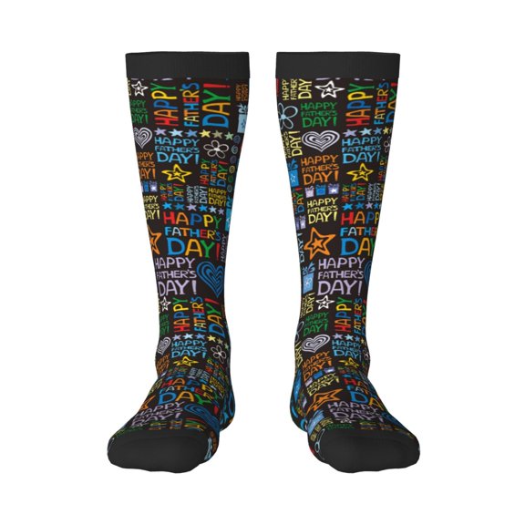 Haiem Happy Father Day Socks, Funny Novelty Crazy Design Cotton Socks Sports Socks Knee High Socks For Men, Women,1Pairs - Gift For Working Friends