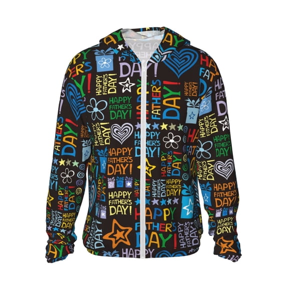 Haiem Happy Father Day UPF 50+ Fishing Shirts for Men Long Sleeve UV Sun Protection Hoodie Non-Mask Outdoor Hiking Shirts