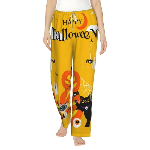 Haiem Happy Halloween1 Women's Pajama Pants Ultra Lightweight Pjs Bottoms Sleepwear Bottom Pants With Pocket Drawstring-Small
