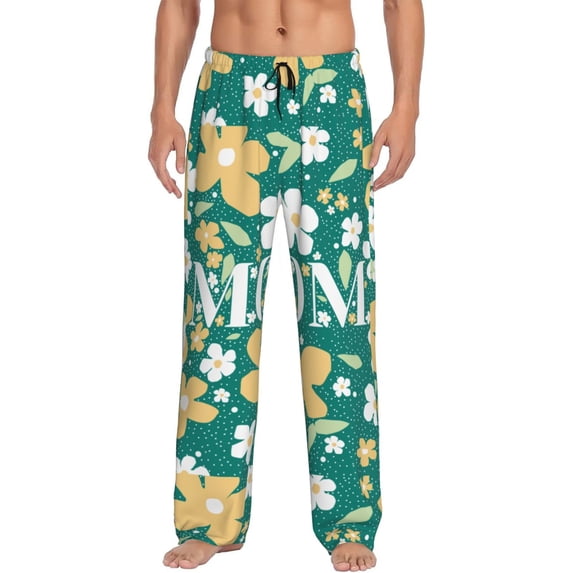 Haiem Happy Mother's Day1 Men's Pajama Pants Ultra Lightweight Pjs Bottoms Sleepwear Bottom Pants with Pocket Drawstring-Large