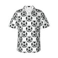 thumbnail image 1 of Haiem Happy Soccer Printed Hawaiian Shirt for Men - Men’s Casual Beach Summer Shirts - Stretch Fabric with Modern Fit-Small, 1 of 9