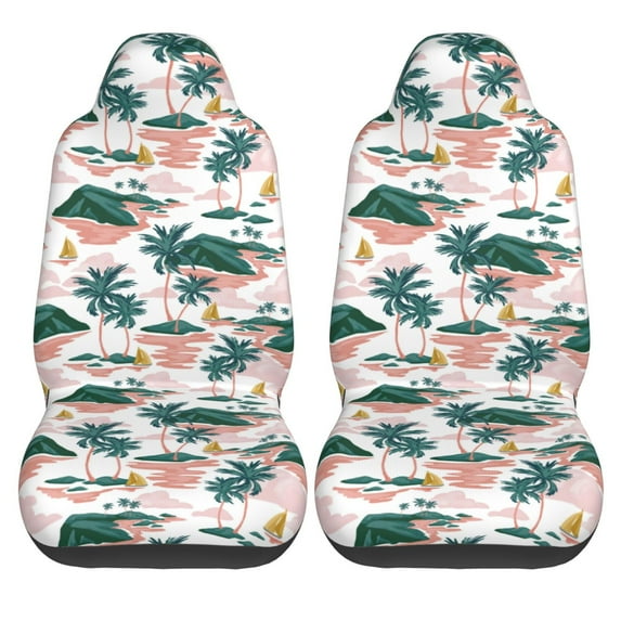 Haiem Hawaii Palms Printed Car Seat Covers Set of 2, Universal Fit Car Seat Covers,Protective Seat Covers,Comfortable Car Seat Covers, Easy Installation Seat Covers, Vehicle Seat Covers