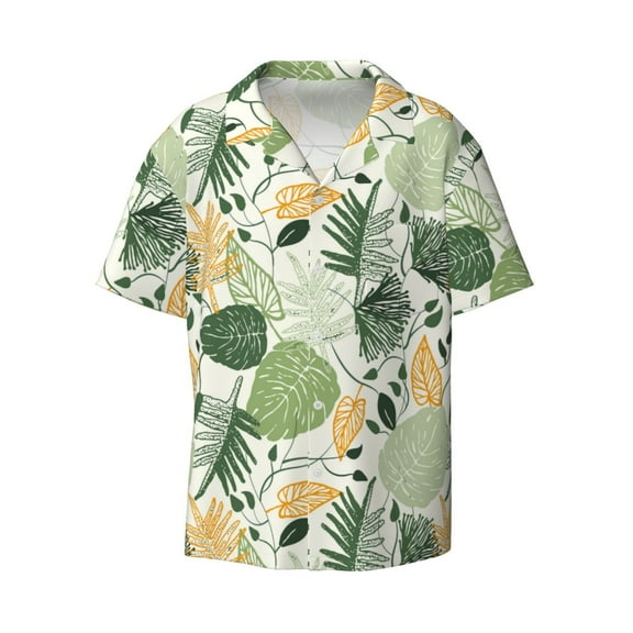 Haiem Hawaiian Style Men's Casual Shirts Short Sleeve Button Down Shirts Fashion Textured Summer Beach Shirt-XX-Large