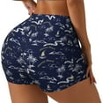 thumbnail image 1 of Haiem Hawaiian Style No Front Seam Biker Shorts for Women Yoga Workout Gym Bike Shorts with Tummy Control Moisture-Wicking-, 1 of 9