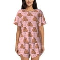 thumbnail image 1 of Haiem Heart Capybara Pattern Pajama Set for Women 2 Piece Lounge Set Short Sleeve Tops and Shorts Soft Sleepwear-4X-Large, 1 of 7