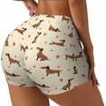 thumbnail image 1 of Haiem Heart Dachshund No Front Seam Biker Shorts for Women Yoga Workout Gym Bike Shorts with Tummy Control Moisture-Wicking-Large, 1 of 9
