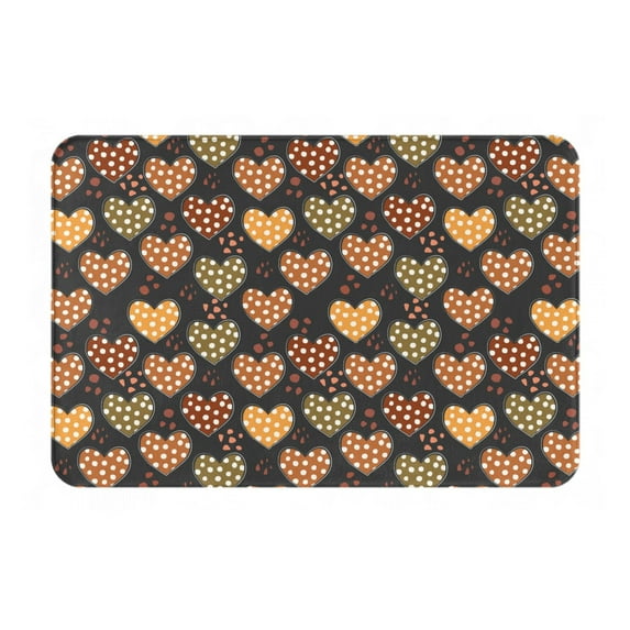 Haiem Heart Front Door Mat Indoor Outdoor Entrance, Waterproof All-Season, All-Weather Doormat, Durable Flannel Fabric, Fade Resistant, Low Profile, 16x24in