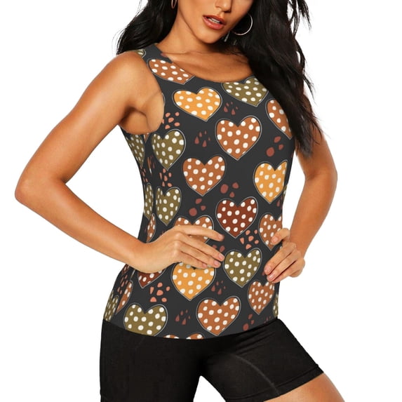 Haiem Heart Workout Tank Tops for Women, Athletic Sports Slim-Fit Tank Tops, Compression Sleeveless Dry Fit Shirts,Athletic Shirt-XX-Large