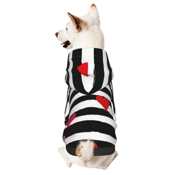 Haiem Hearts And Lines1 for Winter Dog Hoodie Sweatshirts with Pockets Warm Dog Clothes for Small Dogs Chihuahua-Medium