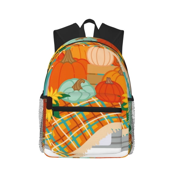 Haiem Hello Fall Farm Truck Lightweight Backpack for School, Classic Basic Water Resistant Casual Daypack for Travel with Bottle Side Pockets
