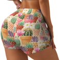thumbnail image 1 of Haiem High Detail Succulent No Front Seam Biker Shorts for Women Yoga Workout Gym Bike Shorts with Tummy Control Moisture-Wicking-X-Large, 1 of 9