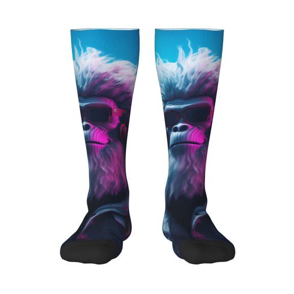 Haiem Hip-Hop Glasses Gorilla Socks, Funny Novelty Crazy Design Cotton Socks Sports Socks Knee High Socks For Men, Women,1Pairs - Gift For Working Friends