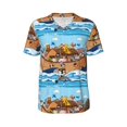 thumbnail image 1 of Haiem Hip Hop Hipster Baseball Jersey Button Down Shirts Sports Uniforms Men Women Jersey(Animals on Noah's Ark Floating,Medium), 1 of 9