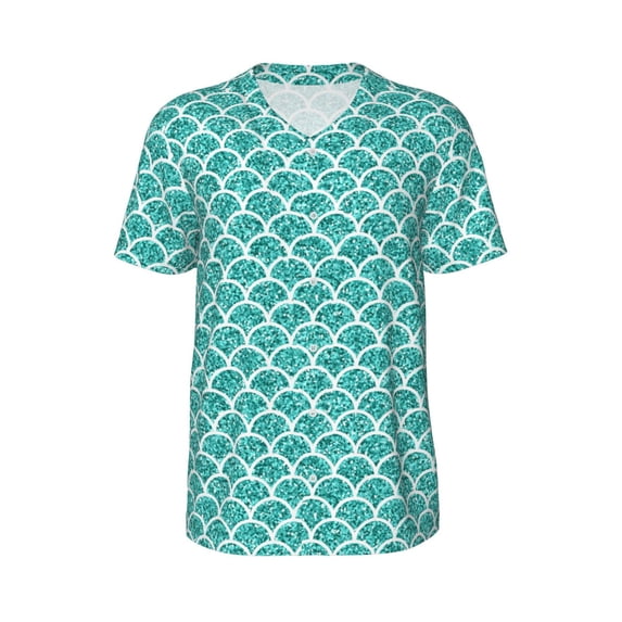 Haiem Hip Hop Hipster Baseball Jersey Button Down Shirts Sports Uniforms Men Women Jersey(Aquamarine Glitter1,Large)