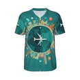 thumbnail image 1 of Haiem Hip Hop Hipster Baseball Jersey Button Down Shirts Sports Uniforms Men Women Jersey(Around The Planet,Small), 1 of 9