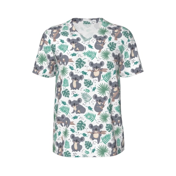 Haiem Hip Hop Hipster Baseball Jersey Button Down Shirts Sports Uniforms Men Women Jersey(Bears and Tropical Leaves,XX-Large)