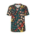 thumbnail image 1 of Haiem Hip Hop Hipster Baseball Jersey Button Down Shirts Sports Uniforms Men Women Jersey(Berries and Flowers,Large), 1 of 9