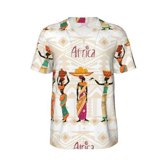 Haiem Hip Hop Hipster Baseball Jersey Button Down Shirts Sports Uniforms Men Women Jersey(Black African Woman,X-Large)