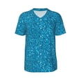 thumbnail image 1 of Haiem Hip Hop Hipster Baseball Jersey Button Down Shirts Sports Uniforms Men Women Jersey(Blue Glitter,4X-Large), 1 of 9