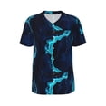 thumbnail image 1 of Haiem Hip Hop Hipster Baseball Jersey Button Down Shirts Sports Uniforms Men Women Jersey(Blue Marble And Gold,Medium), 1 of 9