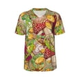 thumbnail image 1 of Haiem Hip Hop Hipster Baseball Jersey Button Down Shirts Sports Uniforms Men Women Jersey(Bright Mushrooms,X-Large), 1 of 9
