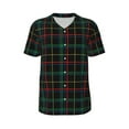 thumbnail image 1 of Haiem Hip Hop Hipster Baseball Jersey Button Down Shirts Sports Uniforms Men Women Jersey(Buffalo Plaid Dark Green,4X-Large), 1 of 9