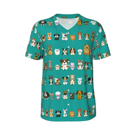 Haiem Hip Hop Hipster Baseball Jersey Button Down Shirts Sports Uniforms Men Women Jersey(Cartoon Dogs,XX-Large)