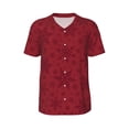 thumbnail image 1 of Haiem Hip Hop Hipster Baseball Jersey Button Down Shirts Sports Uniforms Men Women Jersey(Christmas Red Snowflakes,4X-Large), 1 of 9