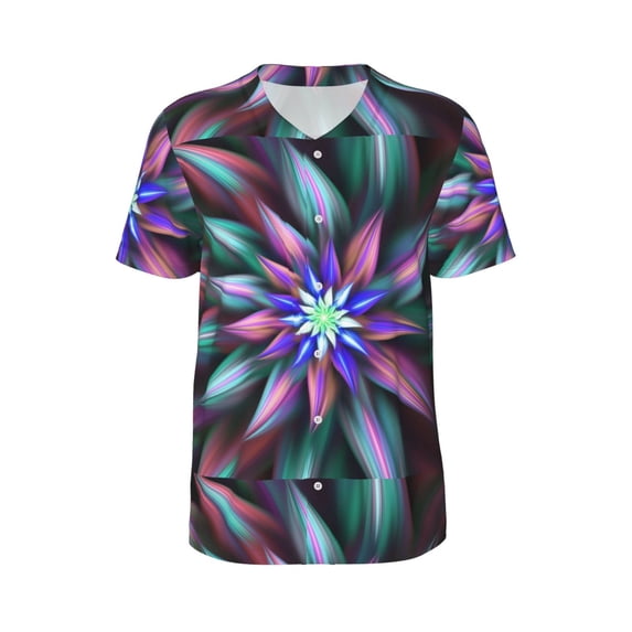 Haiem Hip Hop Hipster Baseball Jersey Button Down Shirts Sports Uniforms Men Women Jersey(Colored Abstract,4X-Large)