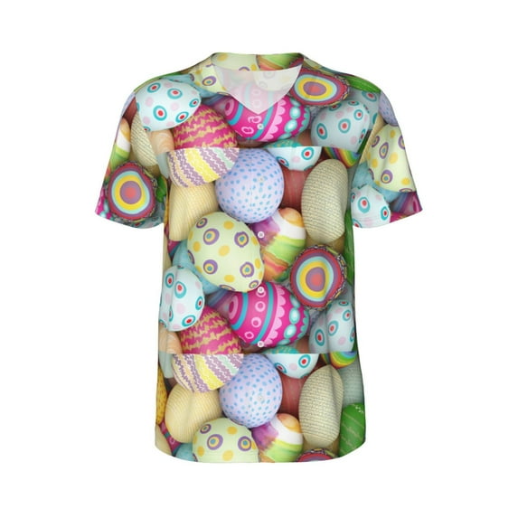 Haiem Hip Hop Hipster Baseball Jersey Button Down Shirts Sports Uniforms Men Women Jersey(Colorful Easter Eggs,XX-Large)