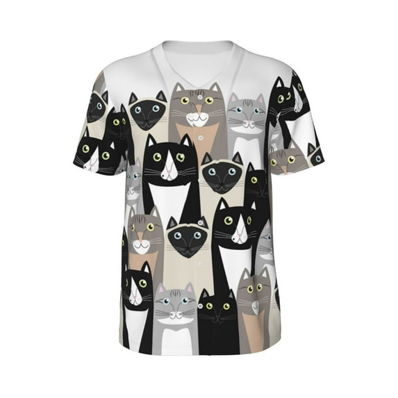 Haiem Hip Hop Hipster Baseball Jersey Button Down Shirts Sports Uniforms Men Women Jersey(Colors Cats,Small)