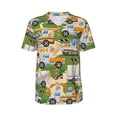 thumbnail image 1 of Haiem Hip Hop Hipster Baseball Jersey Button Down Shirts Sports Uniforms Men Women Jersey(Construction Machinery1,4X-Large), 1 of 9