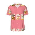thumbnail image 1 of Haiem Hip Hop Hipster Baseball Jersey Button Down Shirts Sports Uniforms Men Women Jersey(Cute Cat,X-Large), 1 of 9
